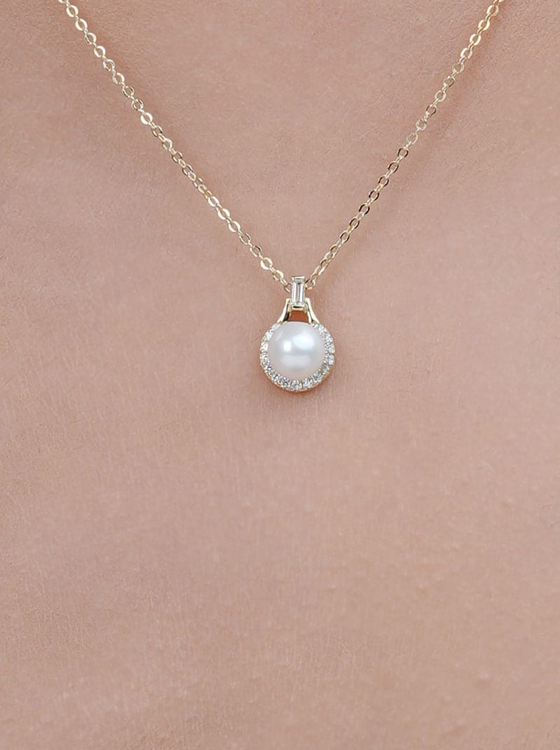 Mini Bulb Pearl Pendant Chain (Pure Silver)