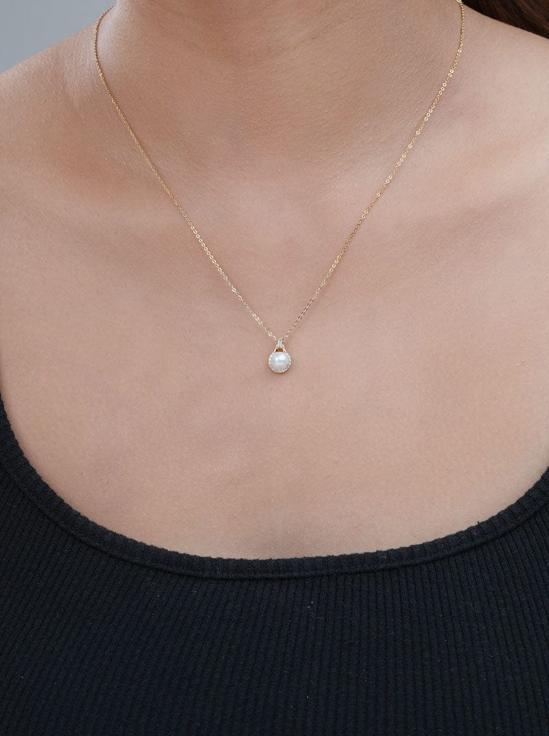 Mini Bulb Pearl Pendant Chain (Pure Silver)