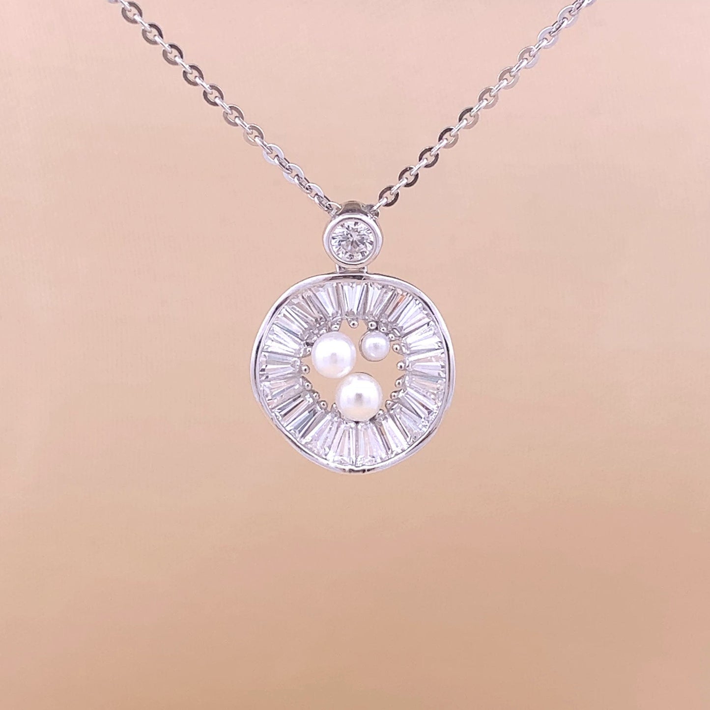 Baguette Wavy Pendant Chain (Pure Silver)