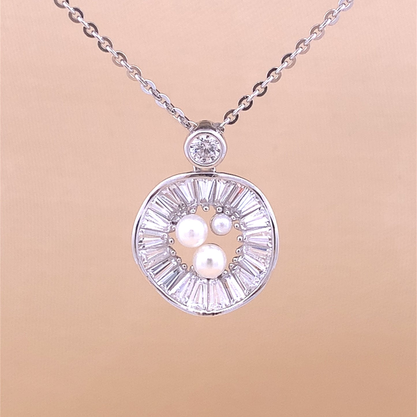 Baguette Wavy Pendant Chain (Pure Silver)