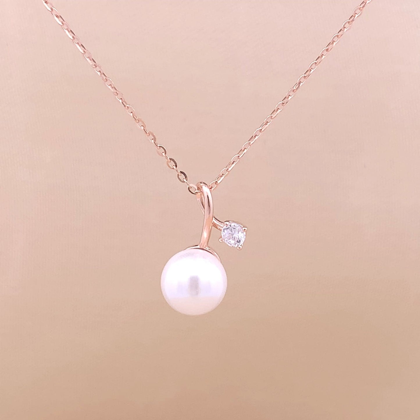 Pearl Essence Pendant Chain (Pure Silver) - Rose Gold