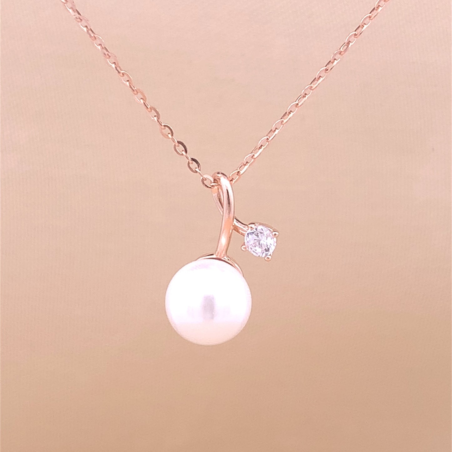 Pearl Essence Pendant Chain (Pure Silver) - Rose Gold