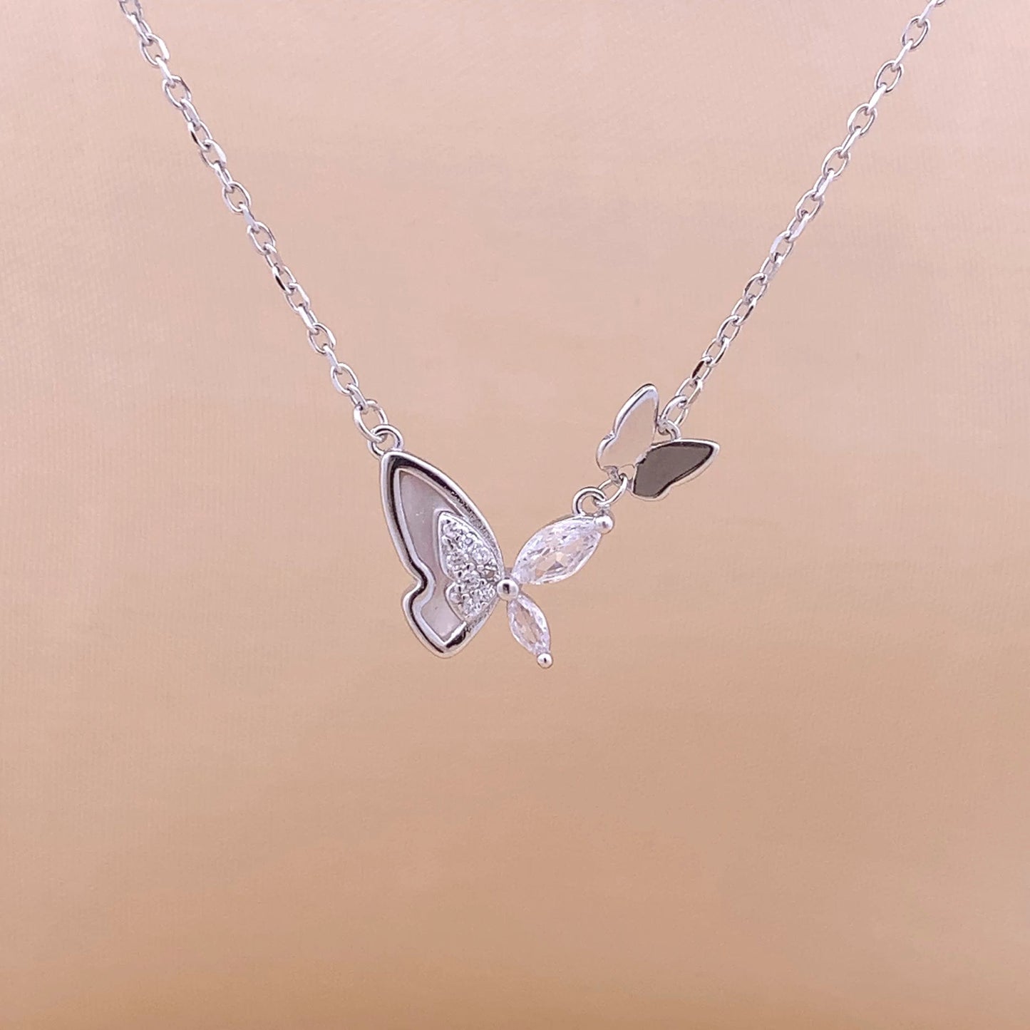 Butterfly Pendant Chain (Pure Silver) - Silver