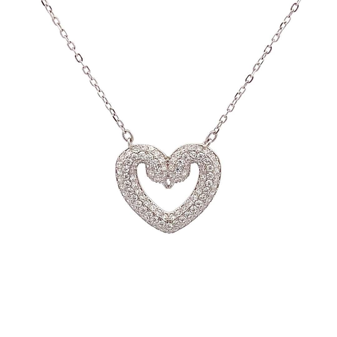 Swan Heart Pendant Chain (Pure Silver) - Silver