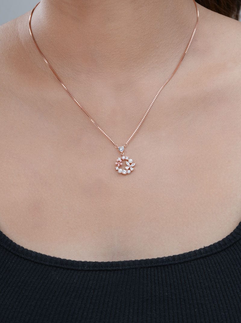 Floral Fantasy Pendant Chain (Pure Silver) - Rose Gold