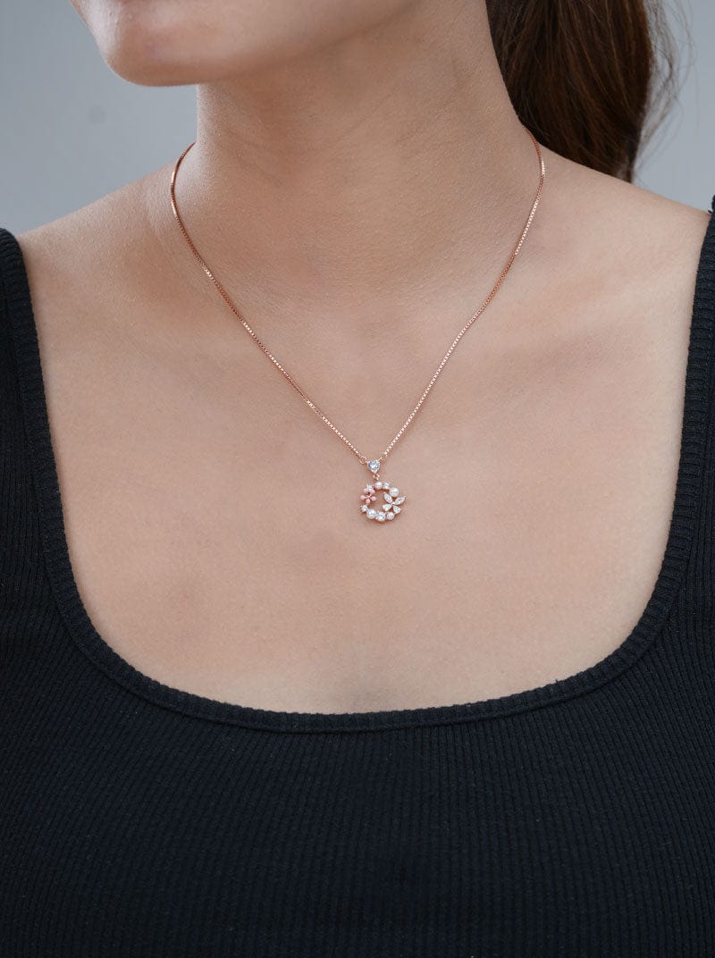 Floral Fantasy Pendant Chain (Pure Silver) - Rose Gold