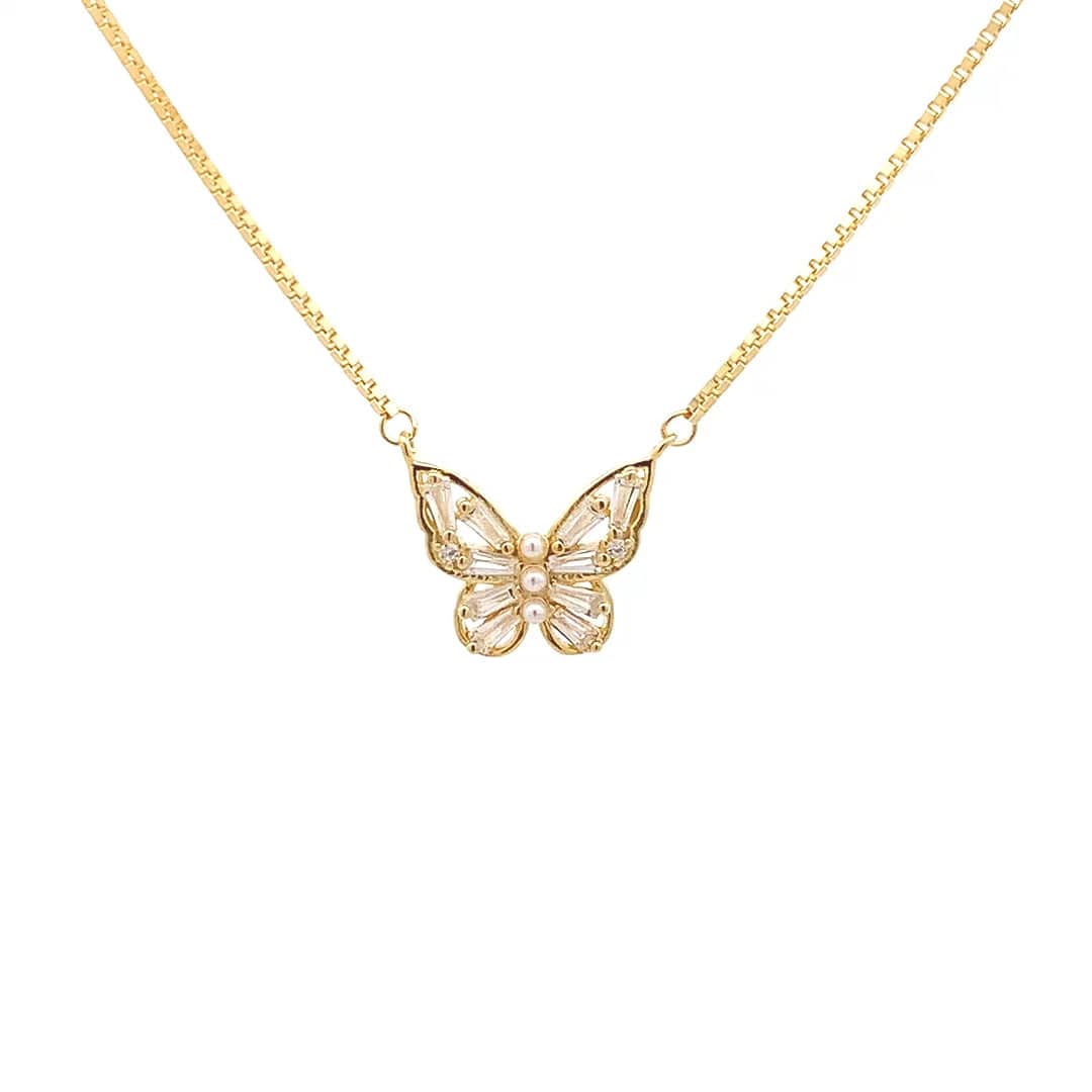 Butterfly Dream Pendant Chain (Pure Silver) - Gold