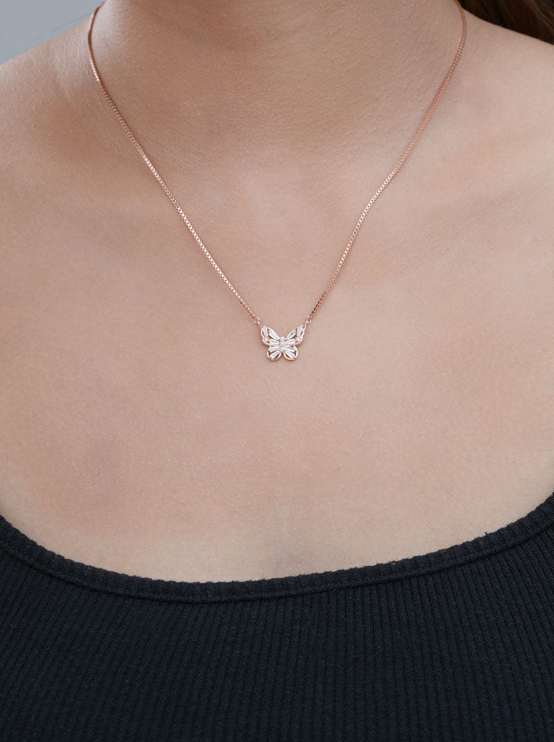 Butterfly Dream Pendant Chain (Pure Silver) - Rose Gold
