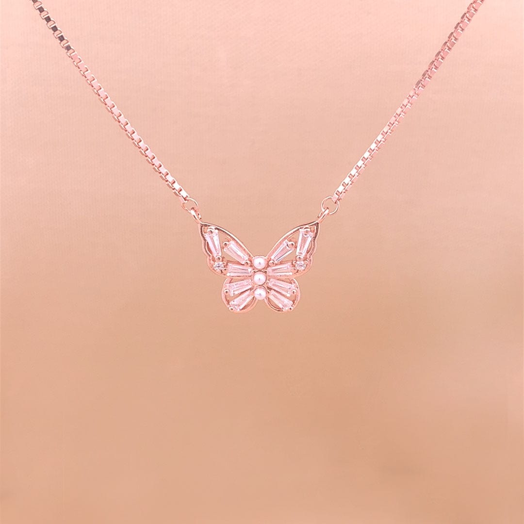 Butterfly Dream Pendant Chain (Pure Silver) - Rose Gold