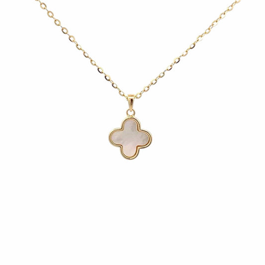 Lustrous Clover Pendant Chain (Pure Silver) - Gold