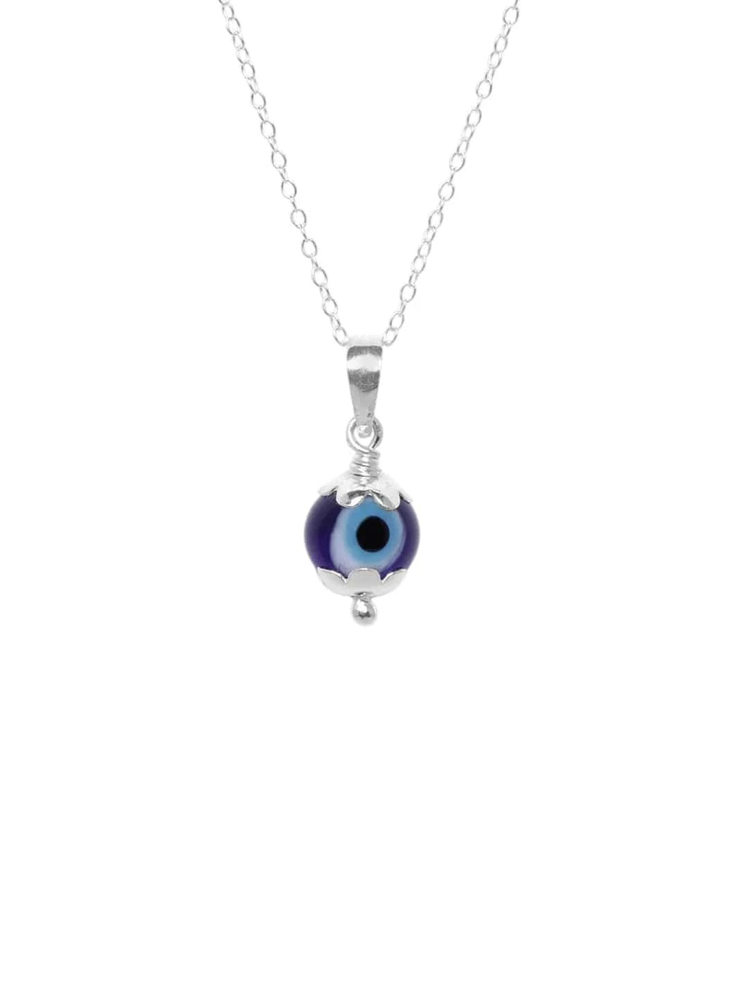 Evil Eye Aura Chain & Pendant (925 Real Silver) - Silver