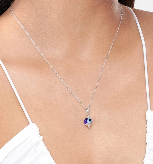 Evil Eye Aura Chain & Pendant (925 Real Silver) - Silver