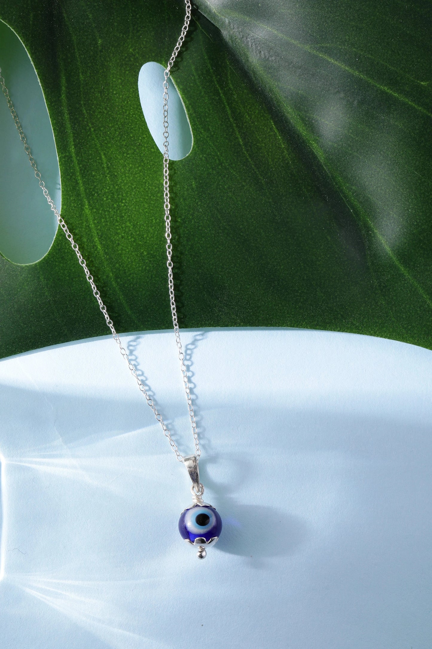 Evil Eye Aura Chain & Pendant (925 Real Silver) - Silver
