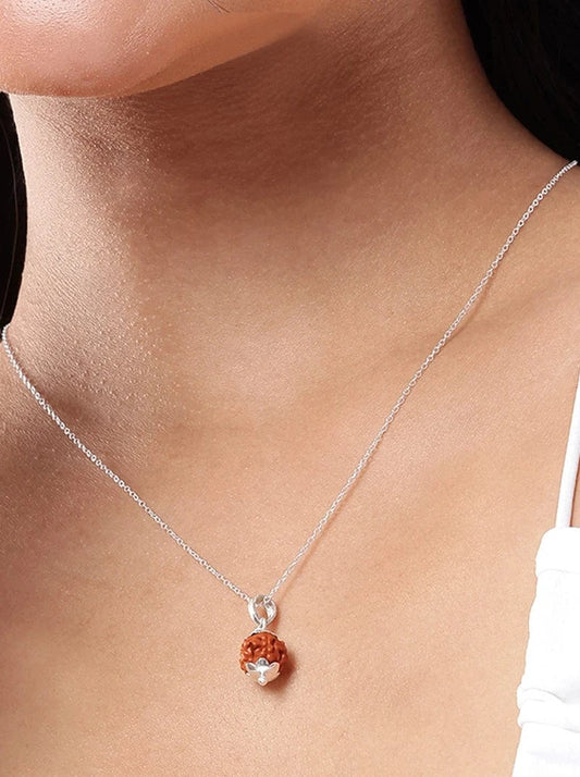Mystic 5 Mukhi Rudraksha Chain & Pendant (925 Real Silver) - Silver