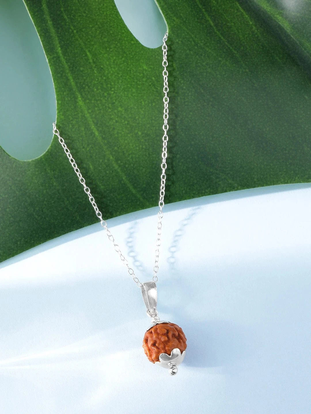 Mystic 5 Mukhi Rudraksha Chain & Pendant (925 Real Silver) - Silver
