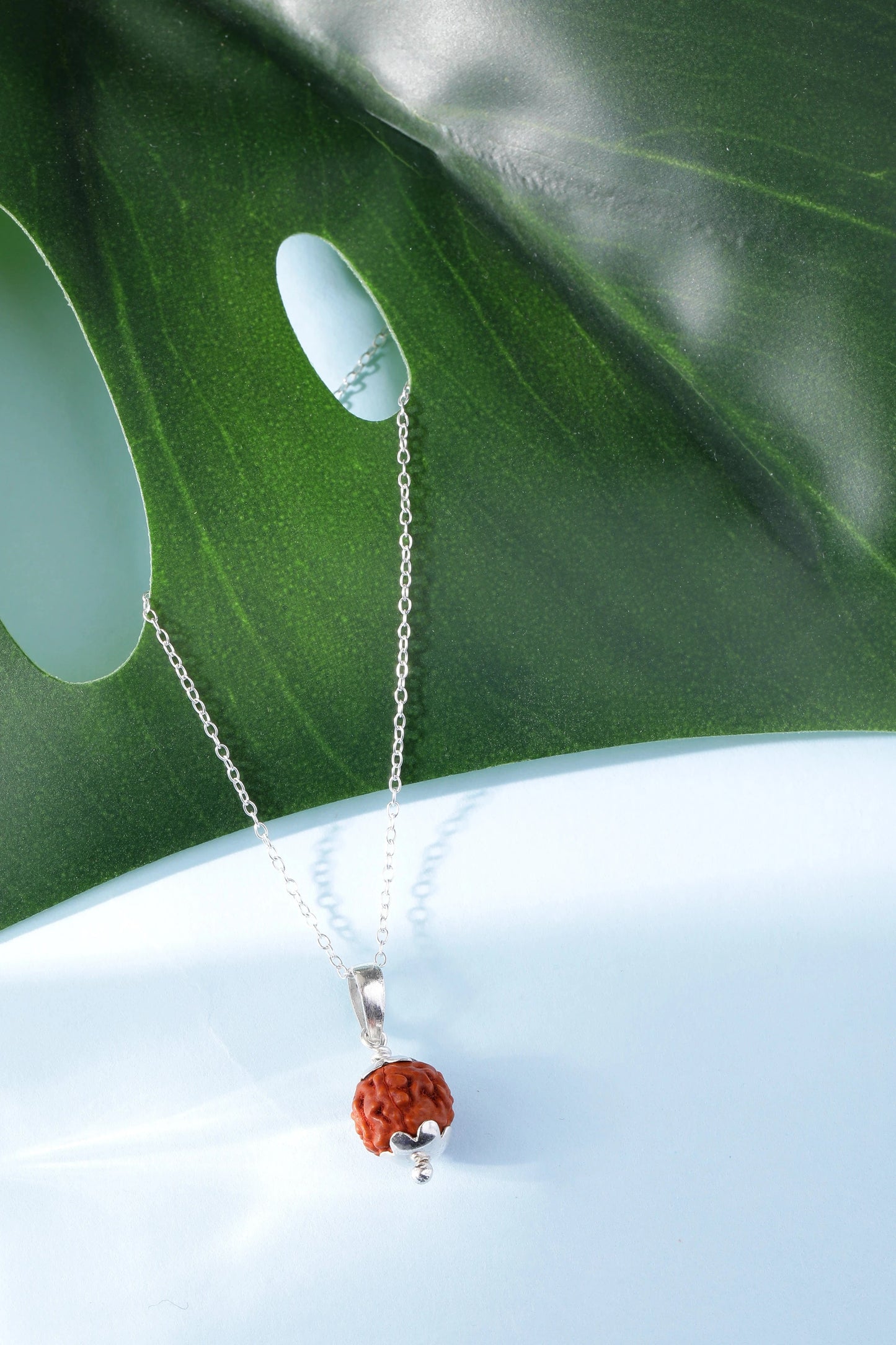 Mystic 5 Mukhi Rudraksha Chain & Pendant (925 Real Silver) - Silver