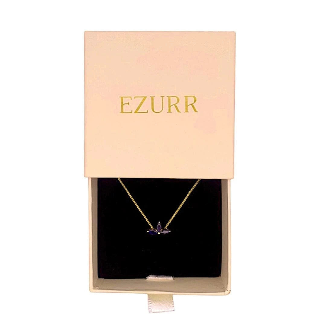 Noir Navy Pendant Chain (Pure Silver) - Gold