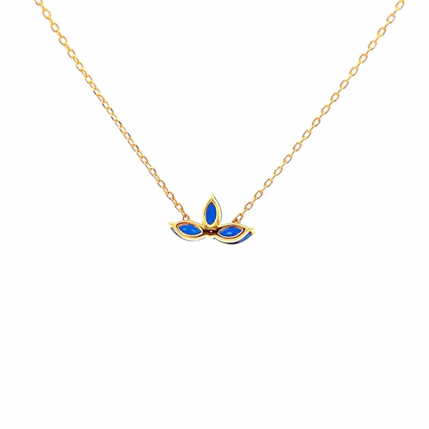 Noir Navy Pendant Chain (Pure Silver) - Gold
