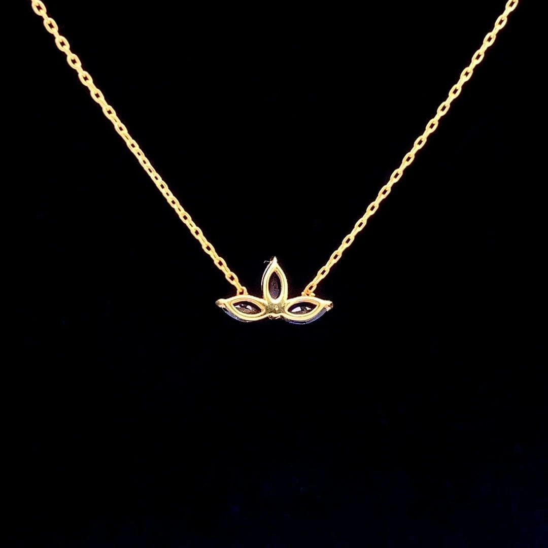 Noir Navy Pendant Chain (Pure Silver) - Gold