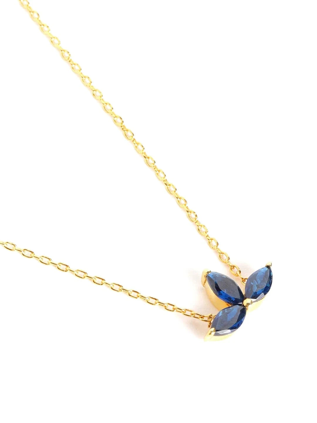 Noir Navy Pendant Chain (Pure Silver) - Gold