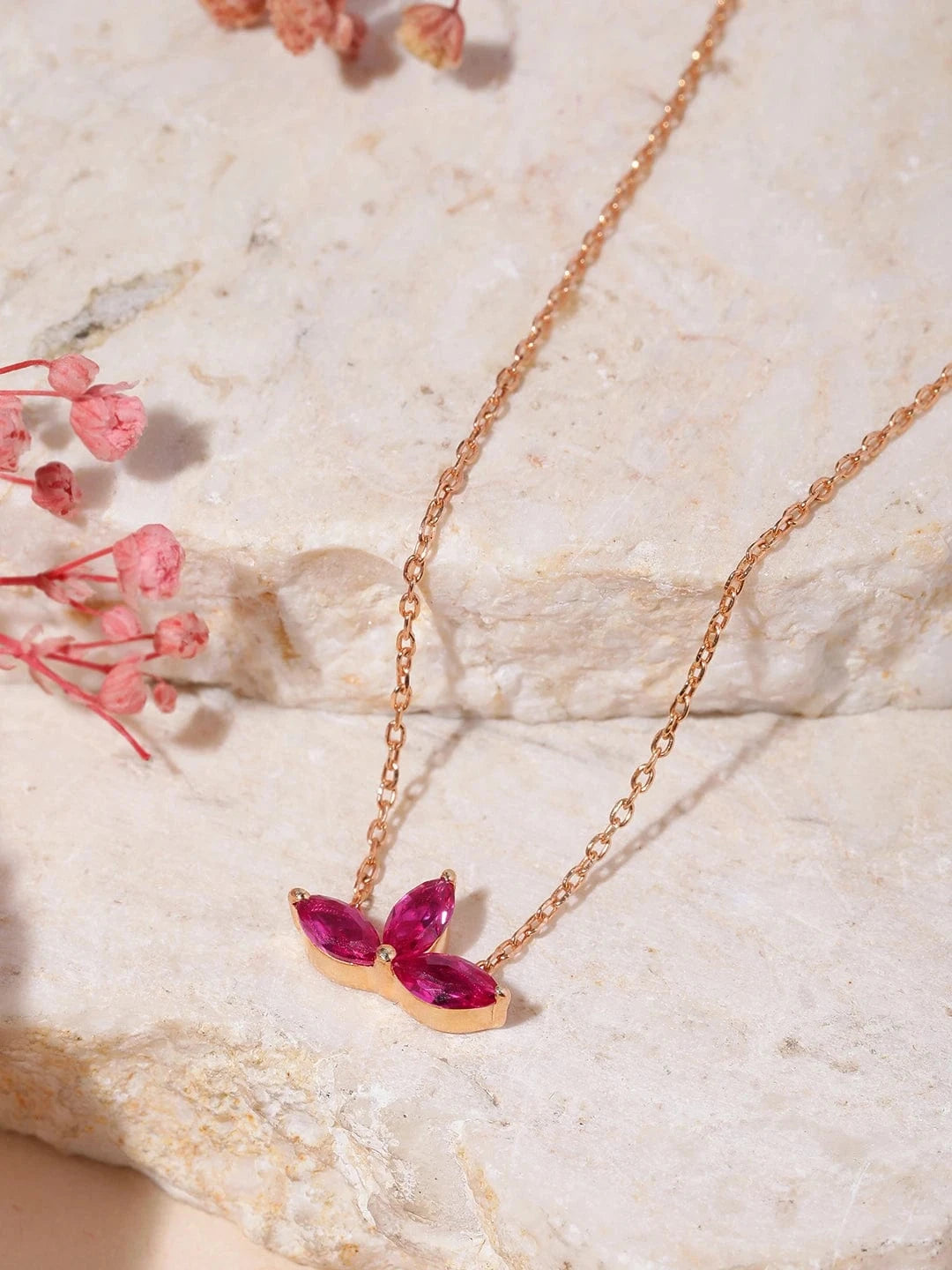 Crimson Pendant Chain (Pure Silver) - Rose Gold