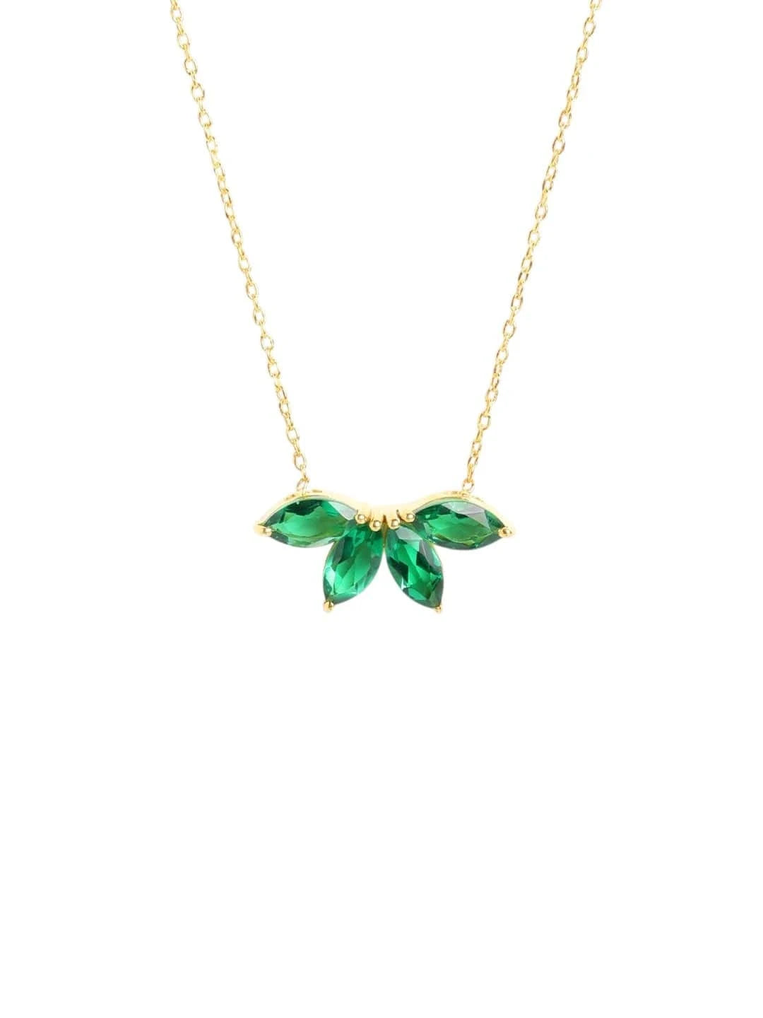 Verdant Ray Pendant Chain (925 Real Silver) - Gold