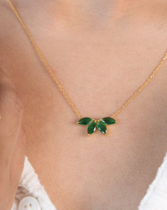 Verdant Ray Pendant Chain (925 Real Silver) - Gold