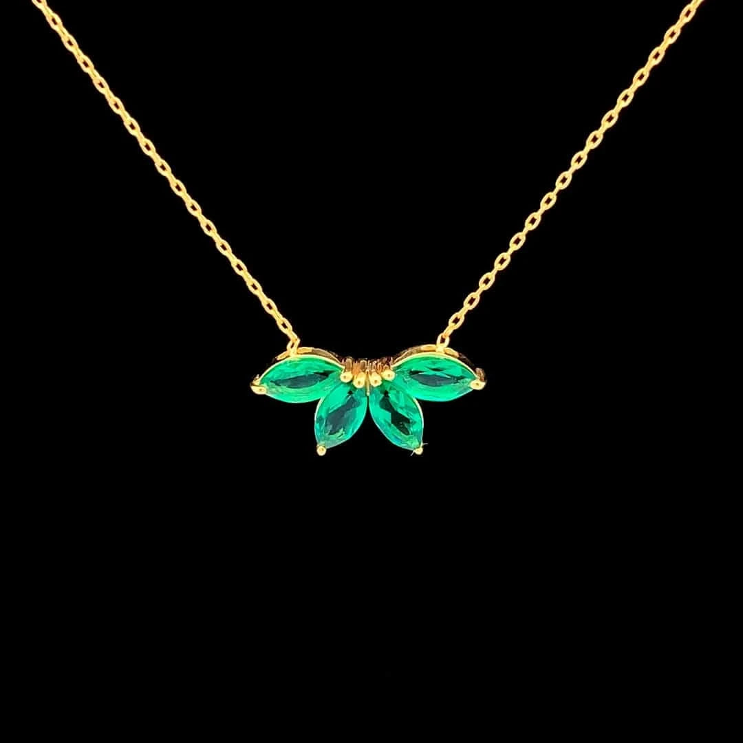 Verdant Ray Pendant Chain (925 Real Silver) - Gold