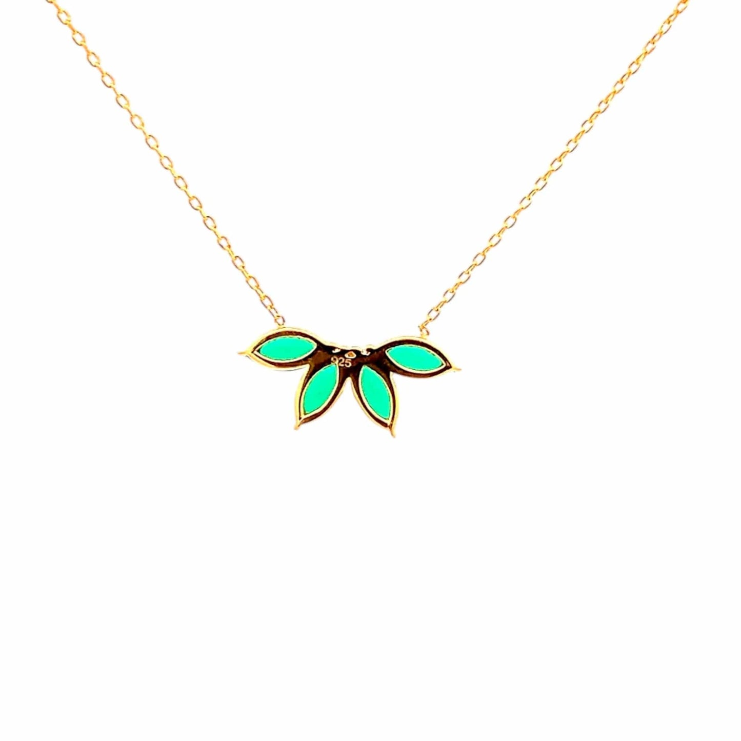 Verdant Ray Pendant Chain (925 Real Silver) - Gold
