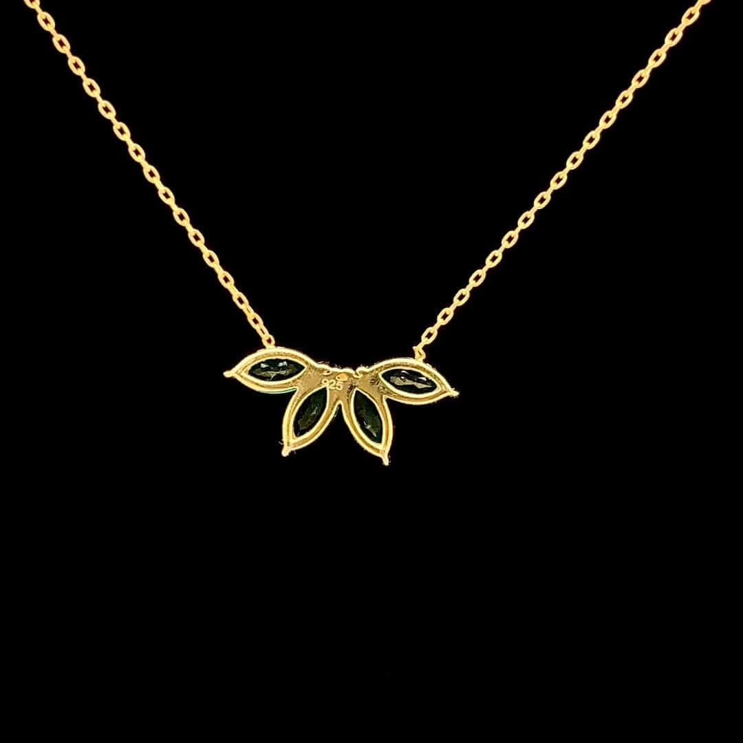 Verdant Ray Pendant Chain (925 Real Silver) - Gold