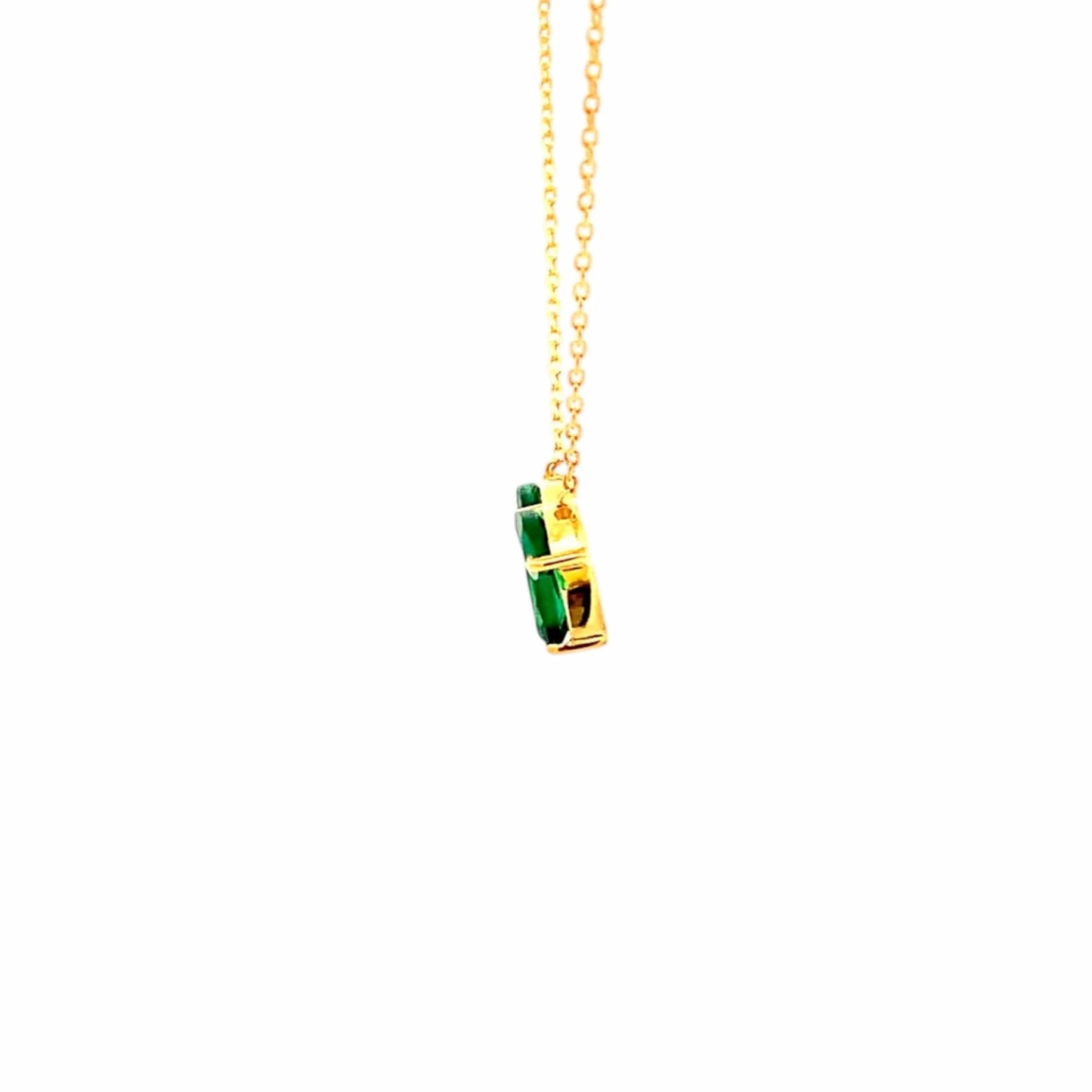Verdant Ray Pendant Chain (925 Real Silver) - Gold