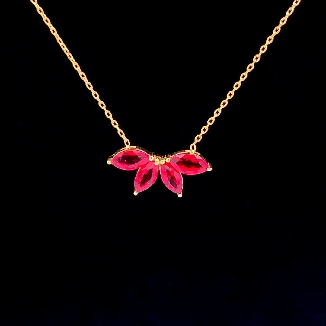 Sanguine Ray Pendant Chain (925 Real Silver) - Gold
