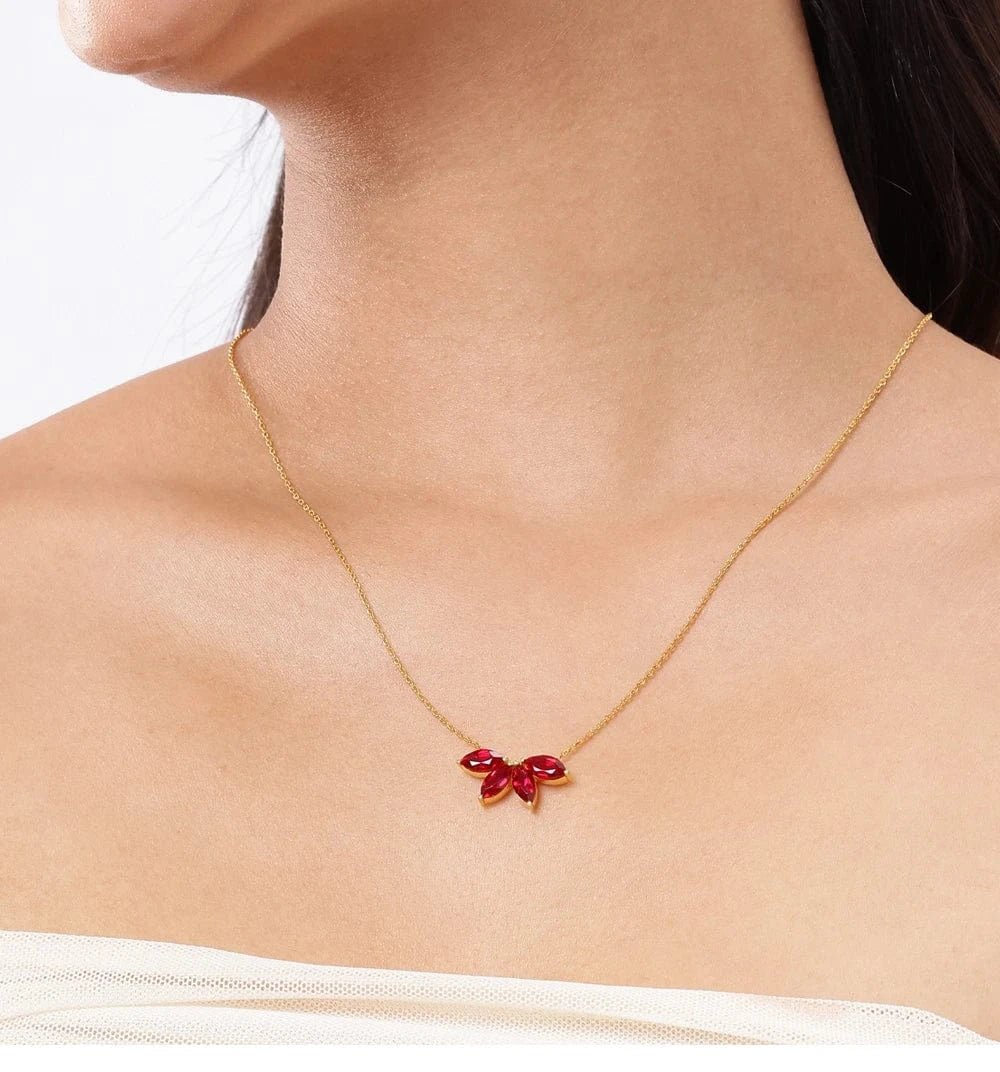Sanguine Ray Pendant Chain (925 Real Silver) - Gold