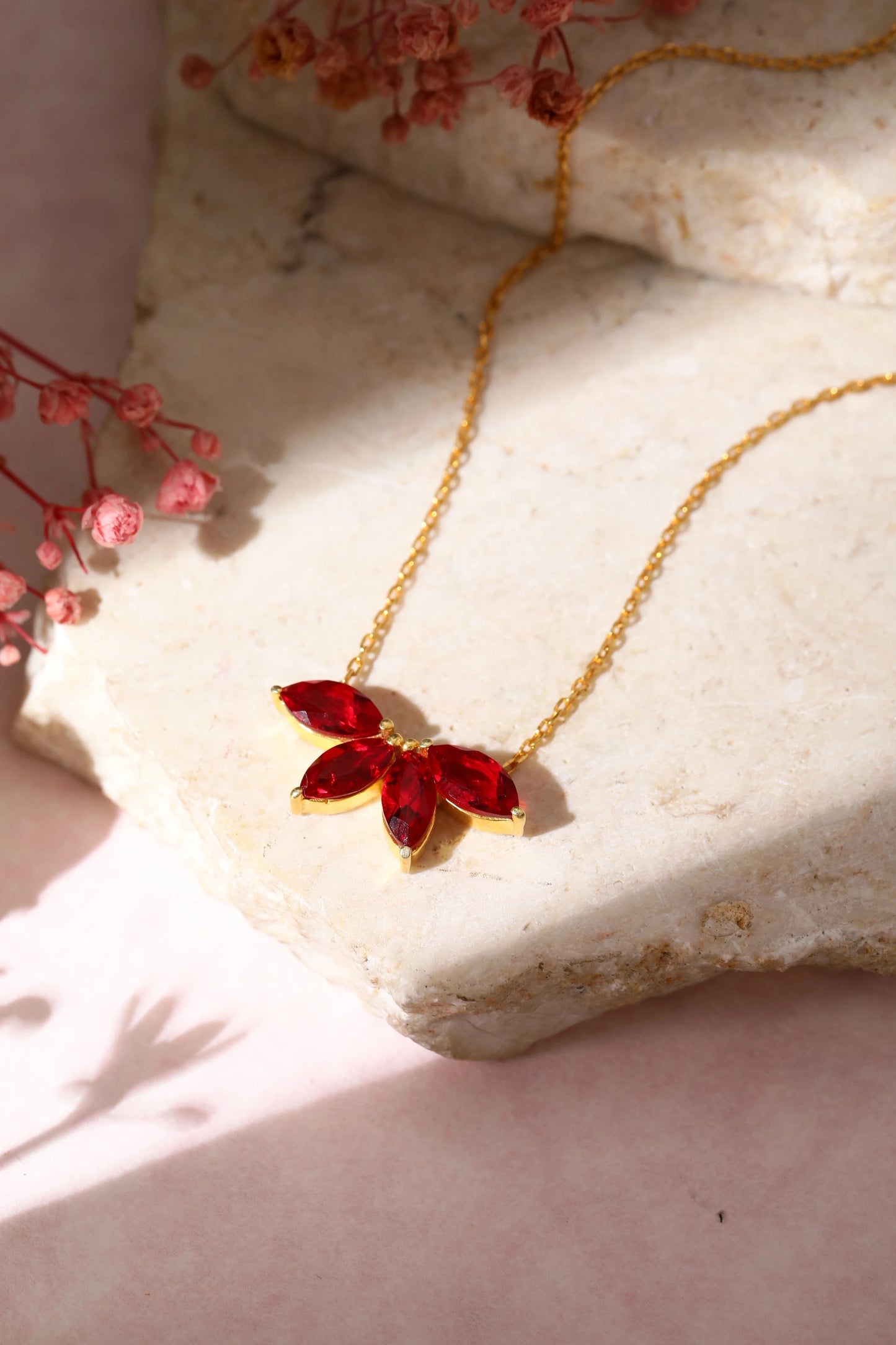 Sanguine Ray Pendant Chain (925 Real Silver) - Gold