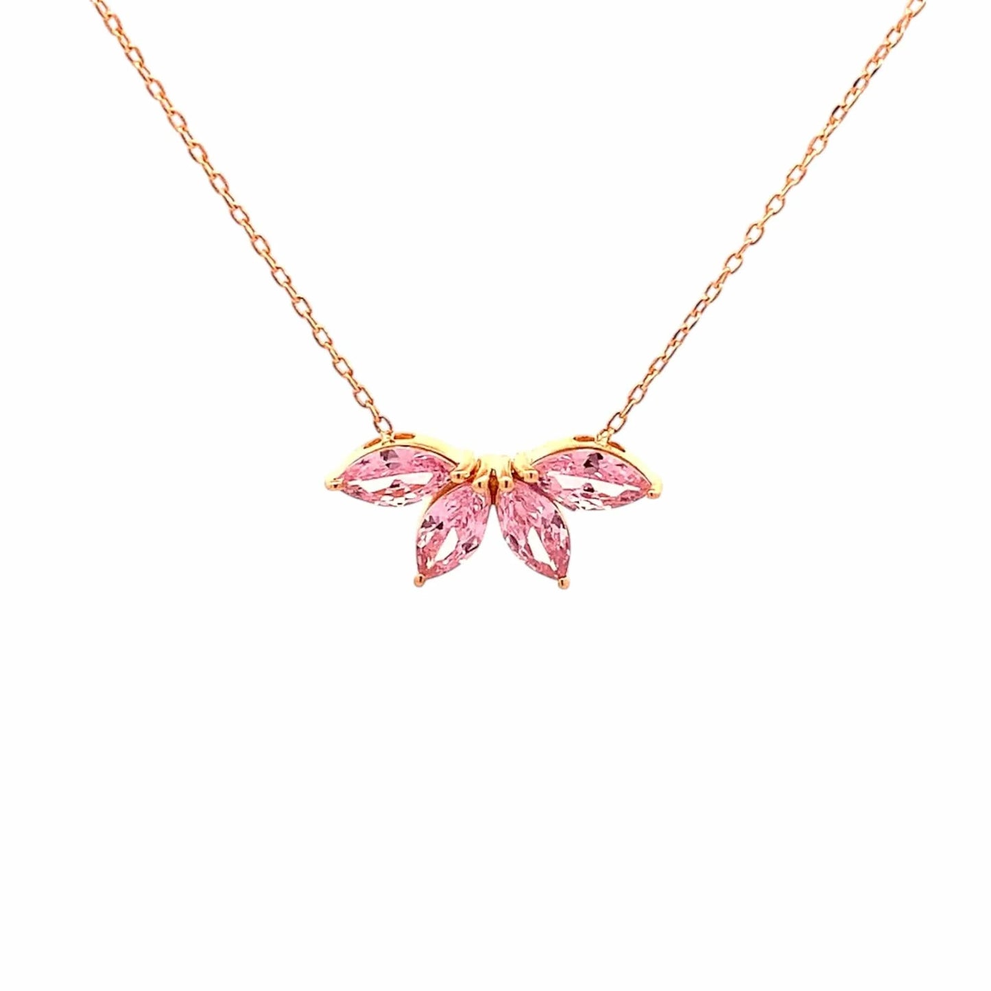 Fayra Ray Pendant Chain (925 Real Silver) - Rose Gold