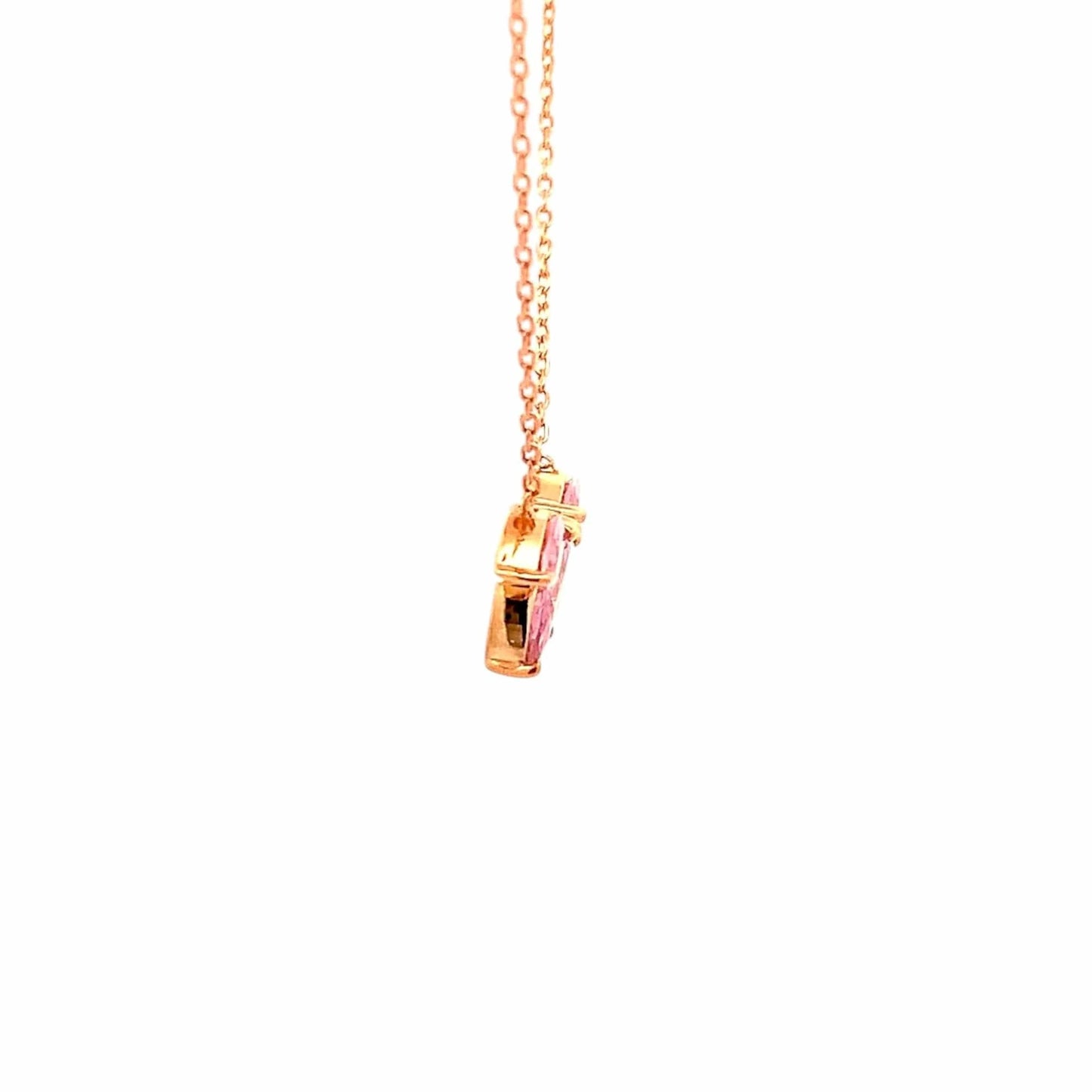 Fayra Ray Pendant Chain (925 Real Silver) - Rose Gold