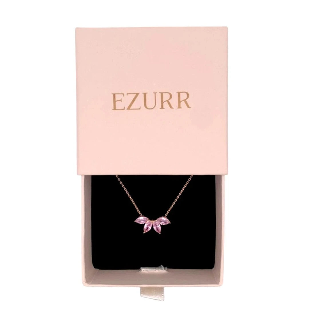Fayra Ray Pendant Chain (925 Real Silver) - Rose Gold