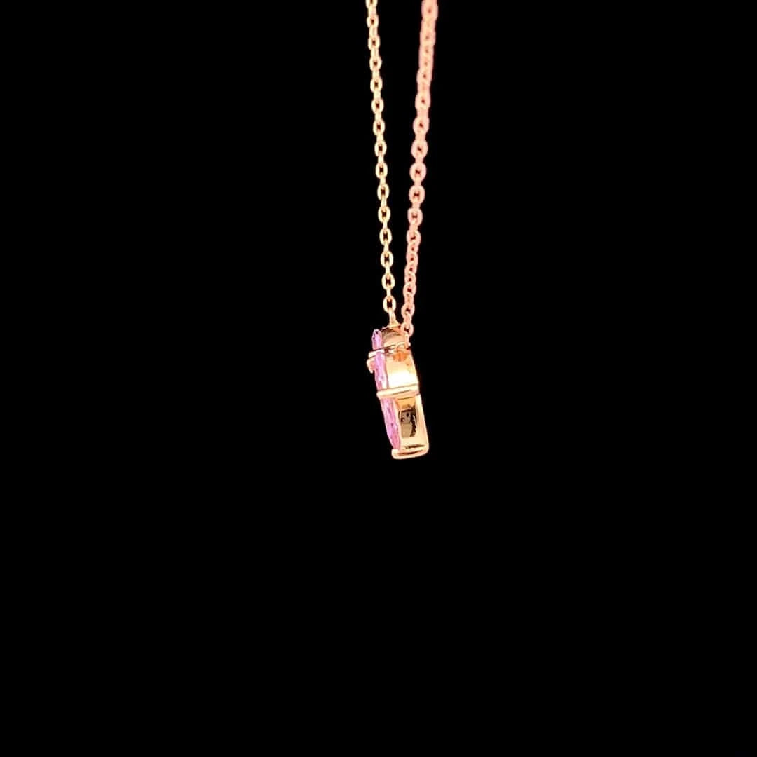 Fayra Ray Pendant Chain (925 Real Silver) - Rose Gold