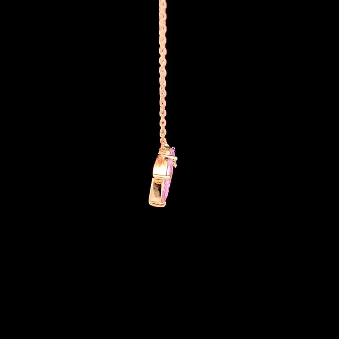 Fayra Ray Pendant Chain (925 Real Silver) - Rose Gold