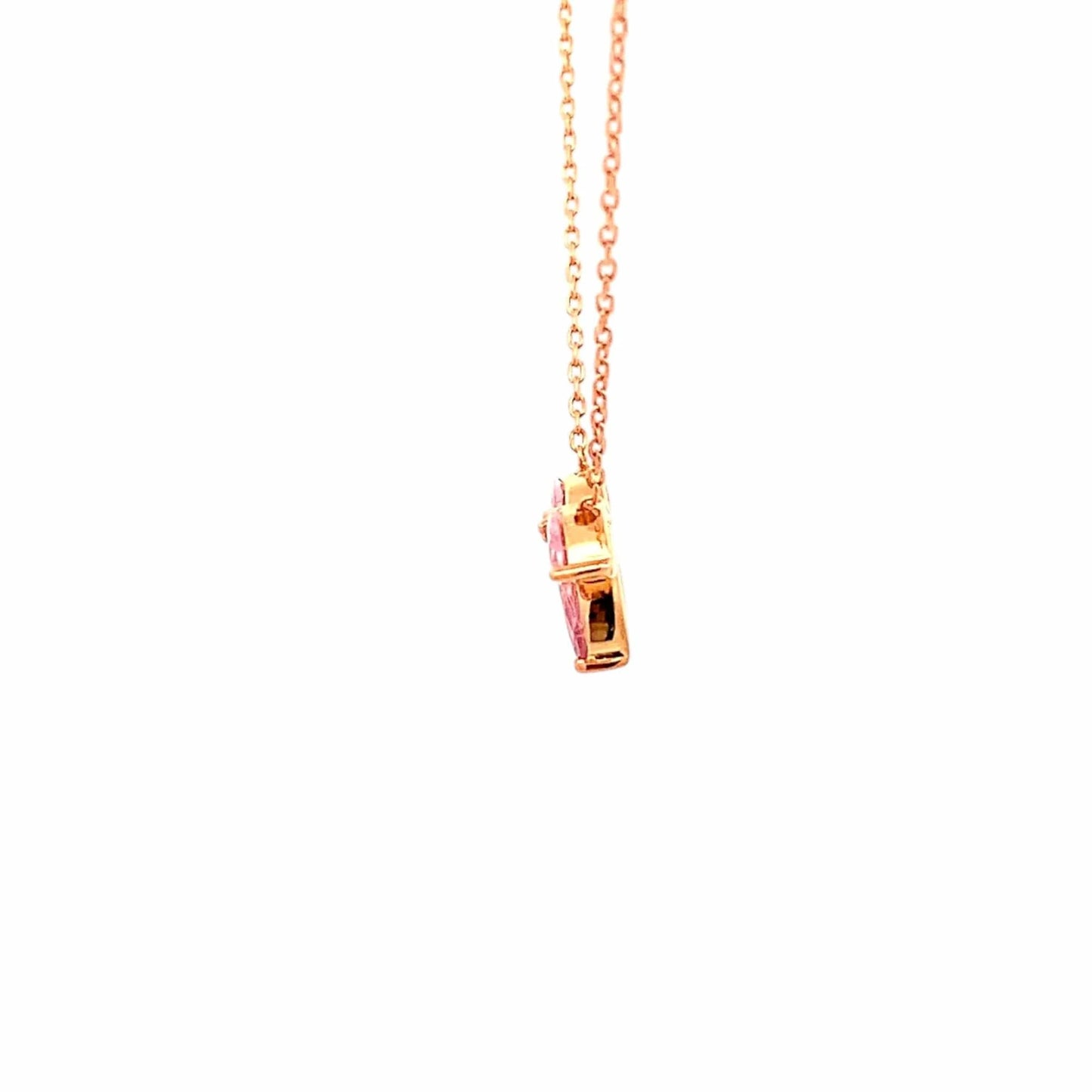 Fayra Ray Pendant Chain (925 Real Silver) - Rose Gold