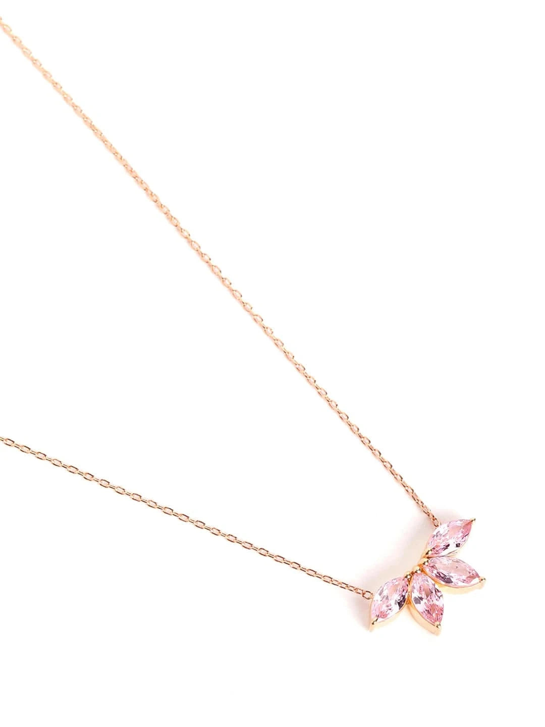Fayra Ray Pendant Chain (925 Real Silver) - Rose Gold