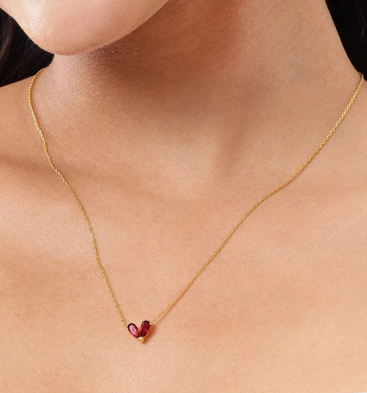 Scarlet Heart Pendant Chain (Pure Silver) - Gold