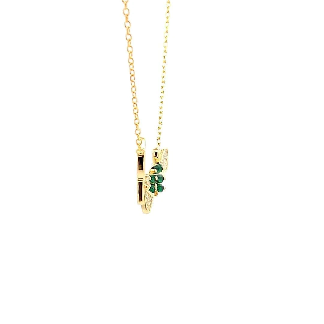 Celestara Duo Butterfly Pendant Chain (Pure Silver) - Gold