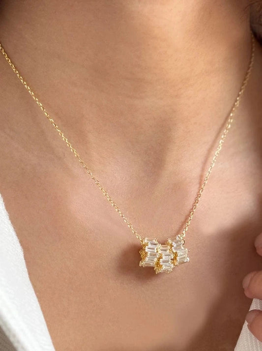 Luminous Trio Pendant Chain (Pure Silver) - Gold