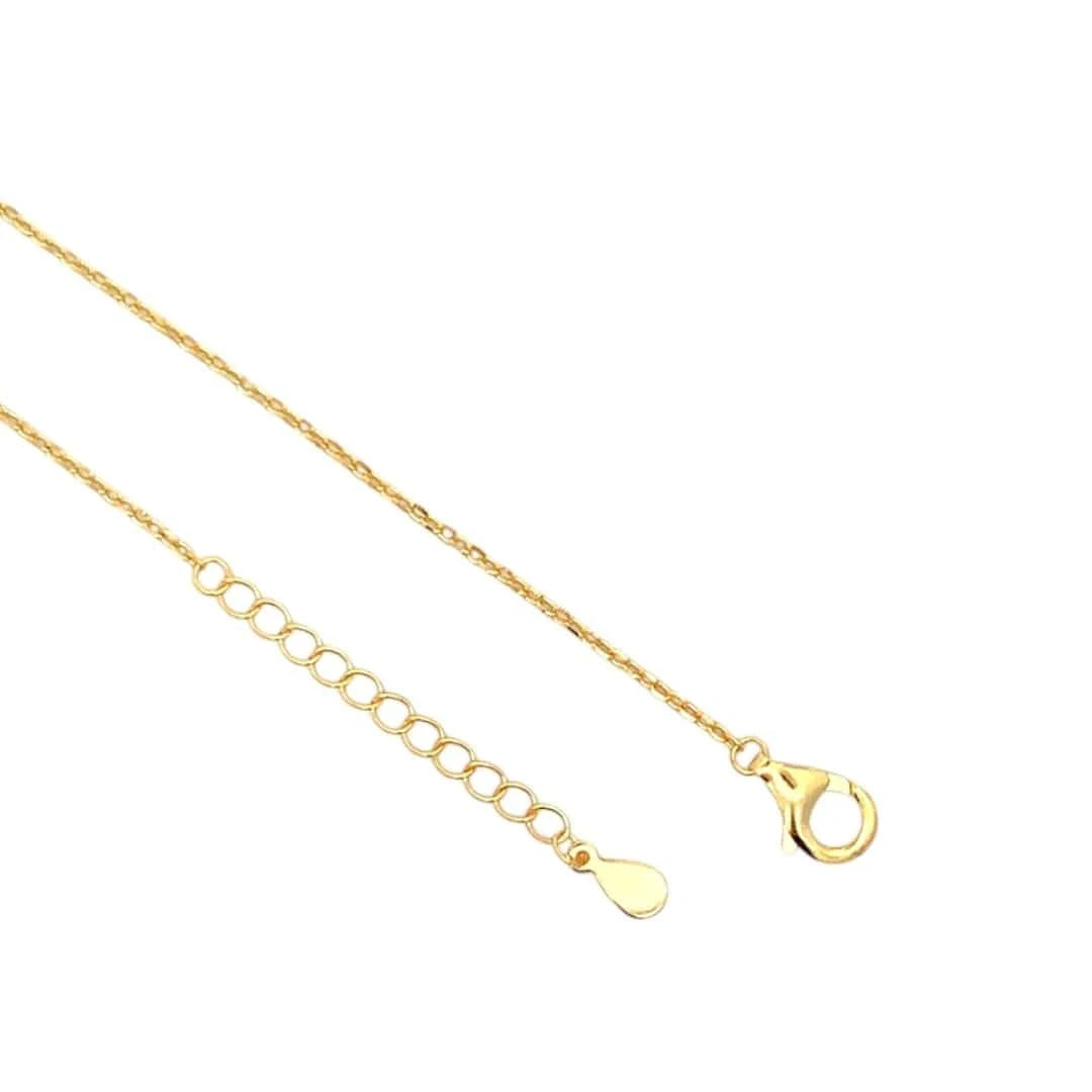 Viridian Princess Cut Pendant Chain (Pure Silver) - Gold
