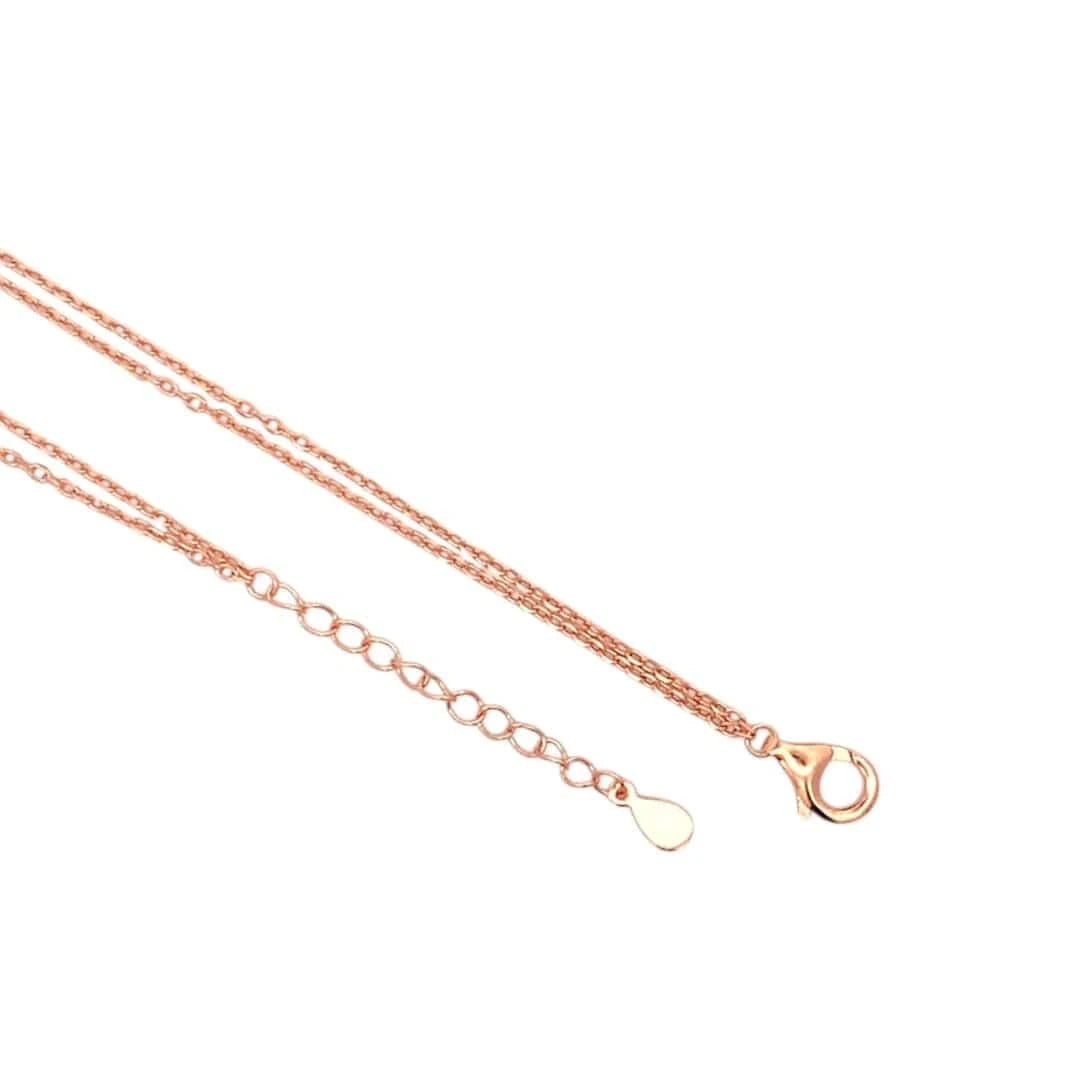 Roll of Pink Trio Pendant Chain (Pure Silver) - Rose Gold