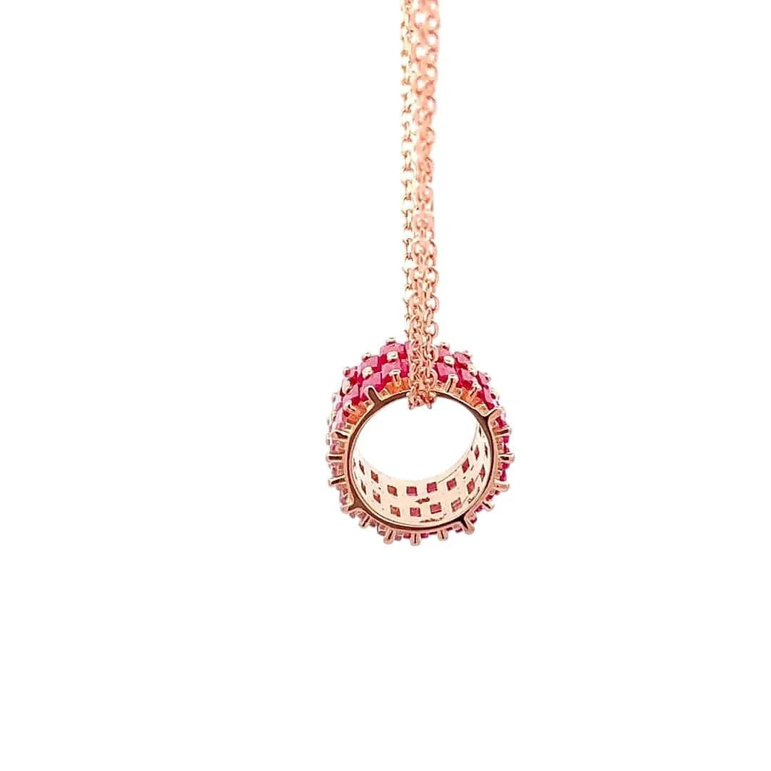 Roll of Pink Trio Pendant Chain (Pure Silver) - Rose Gold