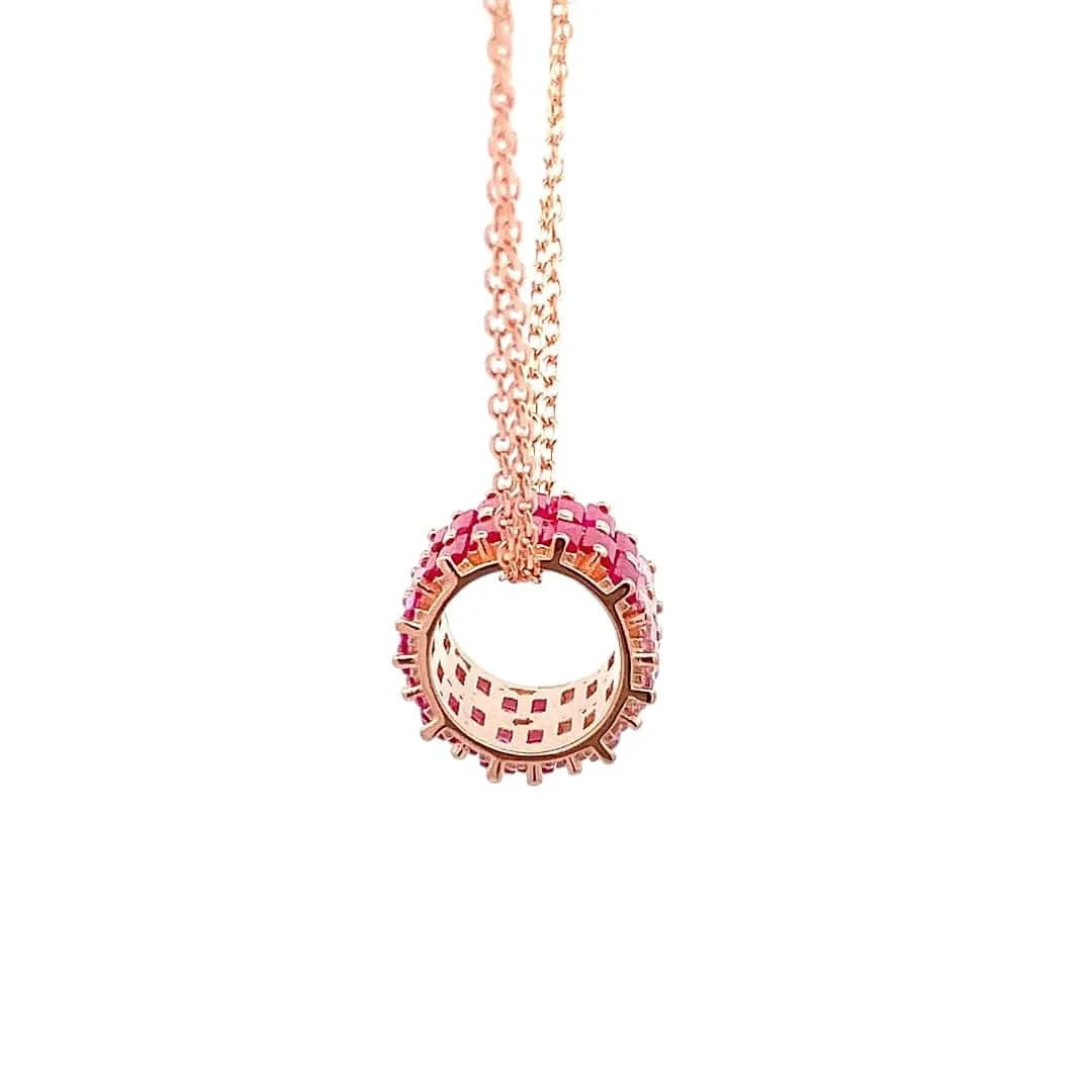 Roll of Pink Trio Pendant Chain (Pure Silver) - Rose Gold