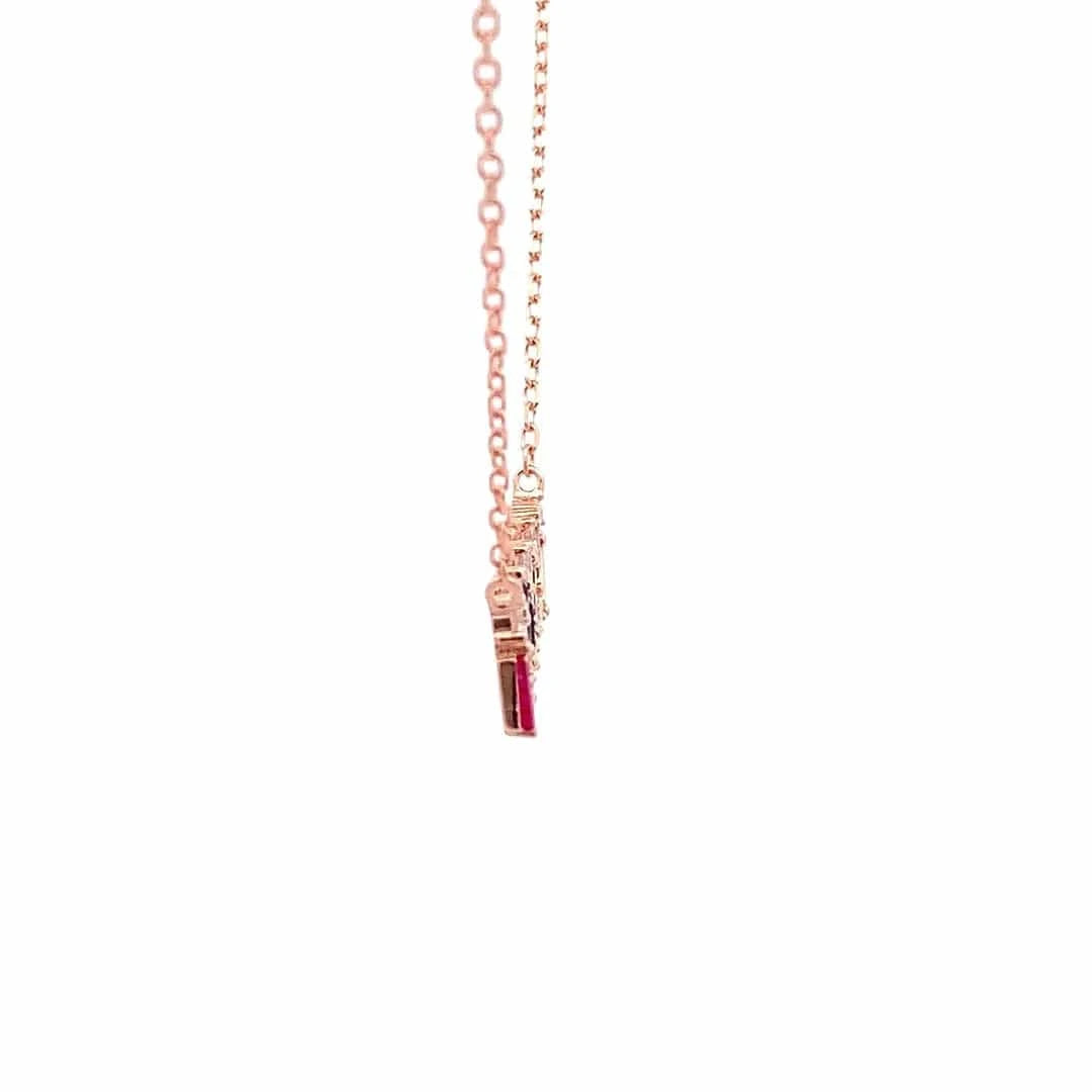 Rainbow Bar Pendant Chain (Pure Silver) - Rose Gold