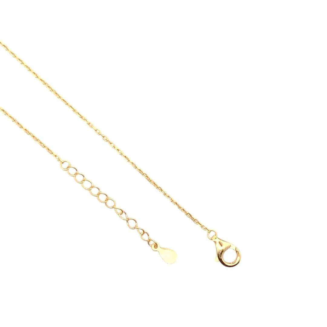 Green Baguette Bar Pendant Chain (Pure Silver) - Gold
